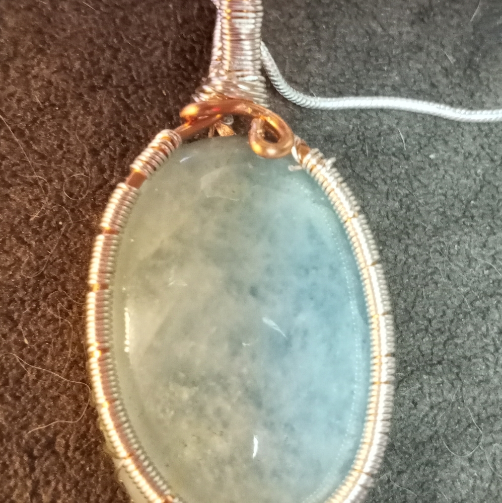 Handcrafted Aquamarine pendant.
